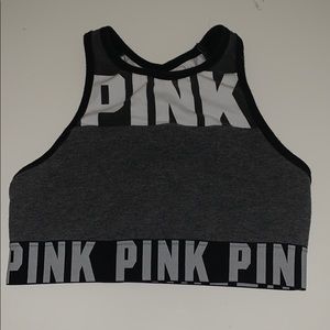 Victoria’s Secret PINK high neck gray sports bra